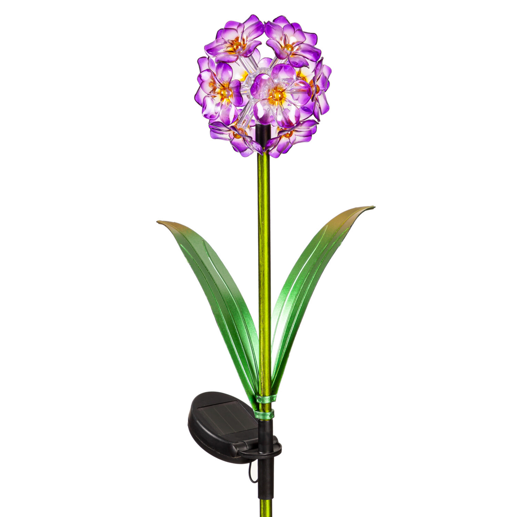 Flower Ball Solar Stake Purple, Red, Yellow, Blue