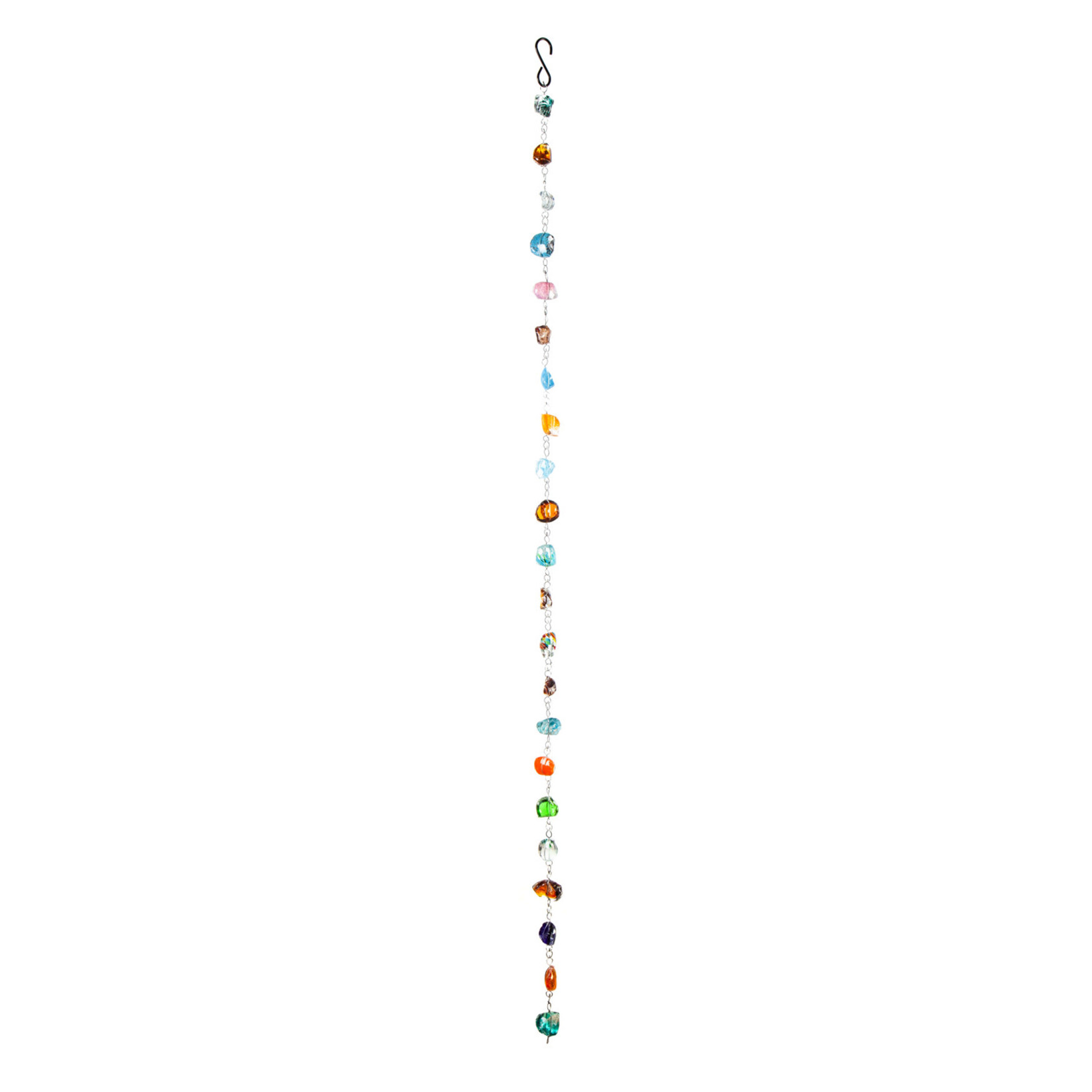 71"H Multicolor Glass Rain Chain    (D3)