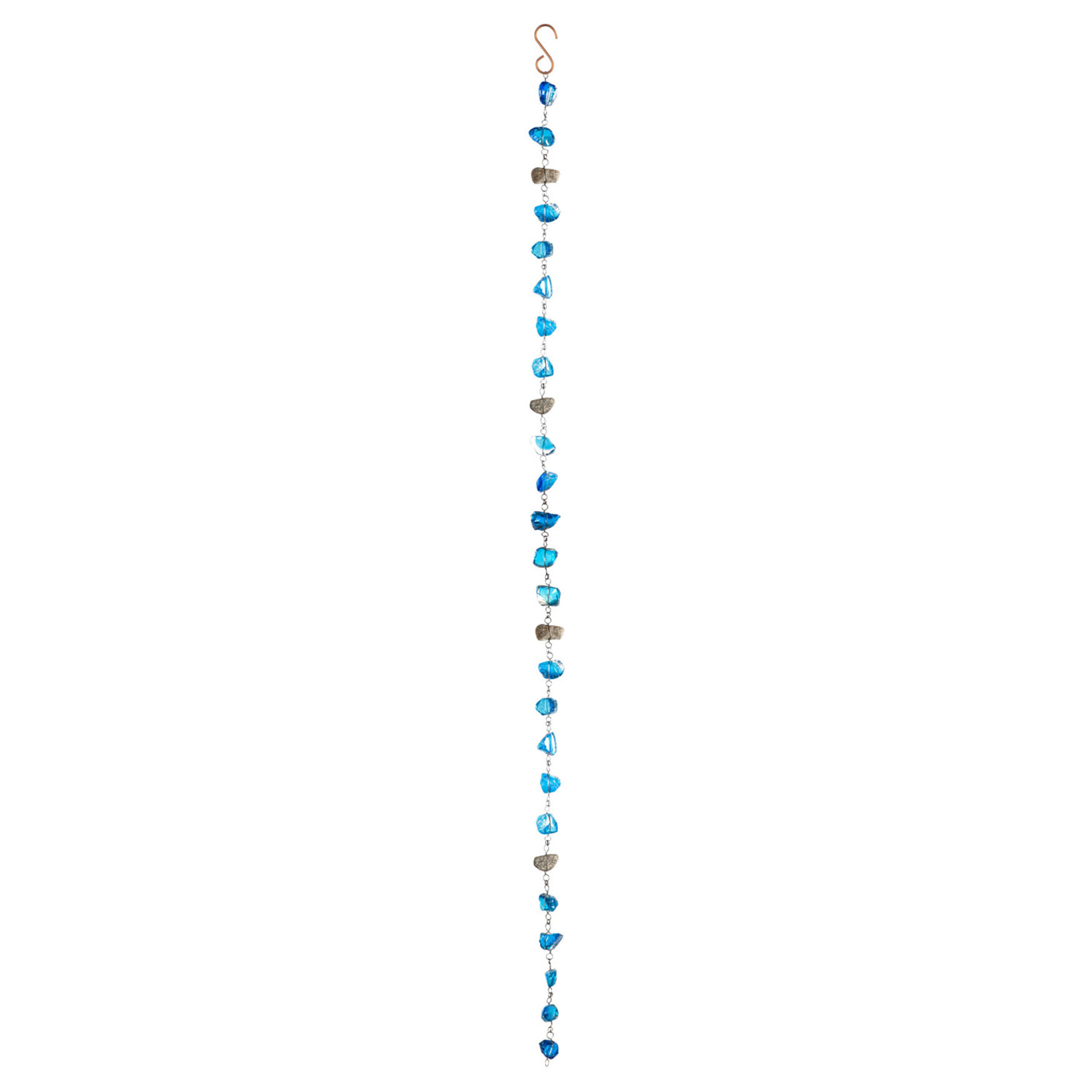 71"H Blue Glass Rain Chain  (WS wall c)