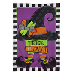 Trick Or Treat Witch Garden Applique Flag