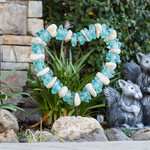 Garden Age Supply Glass & Stone Heart On Rock Base