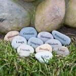 Beach Pebble Heart Stone "Breathe"