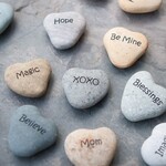 Garden Age Supply Paw Beach Pebble Heart Stone