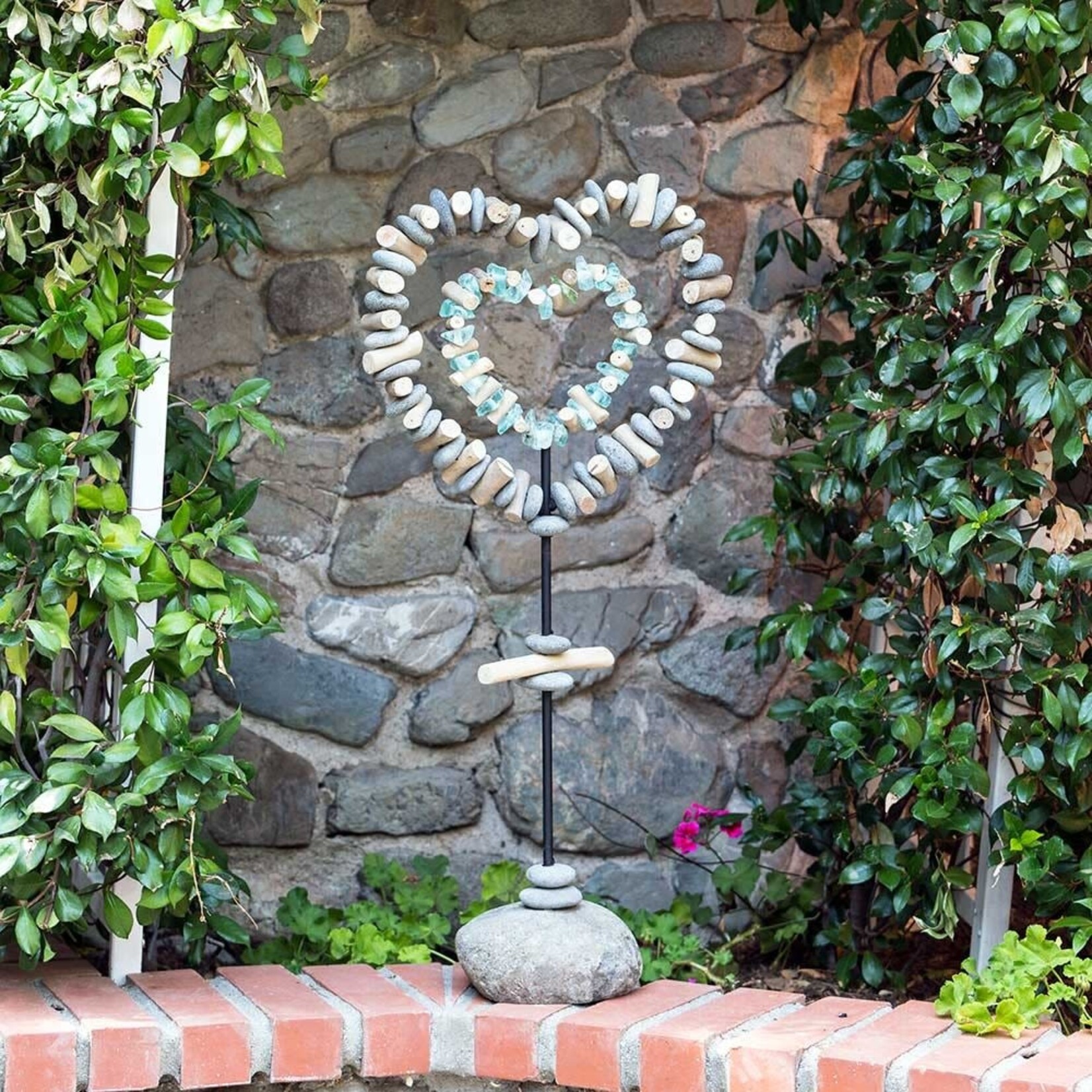 Garden Age Supply Double Glass and Stone Heart