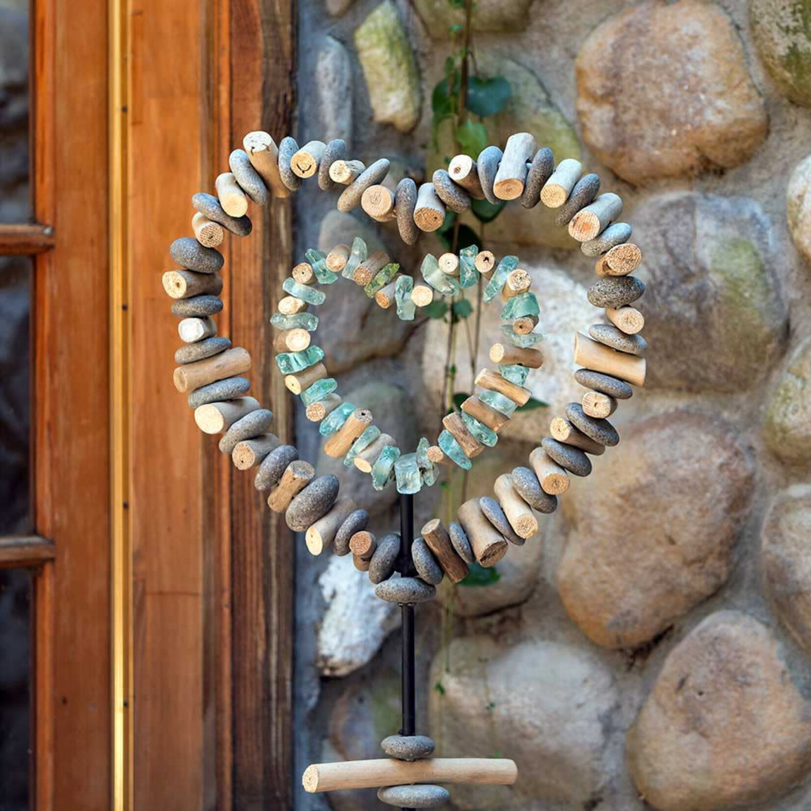 Garden Age Supply Double Glass and Stone Heart