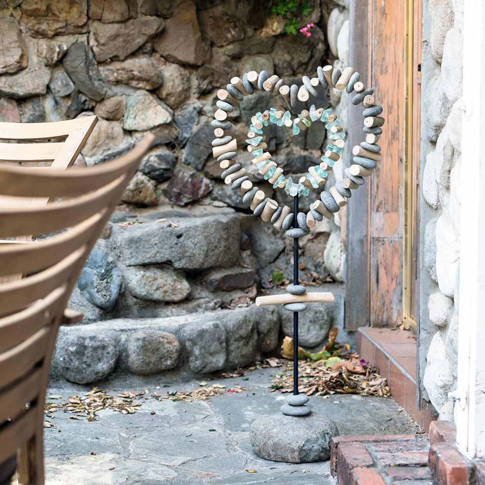 Garden Age Supply Double Glass and Stone Heart