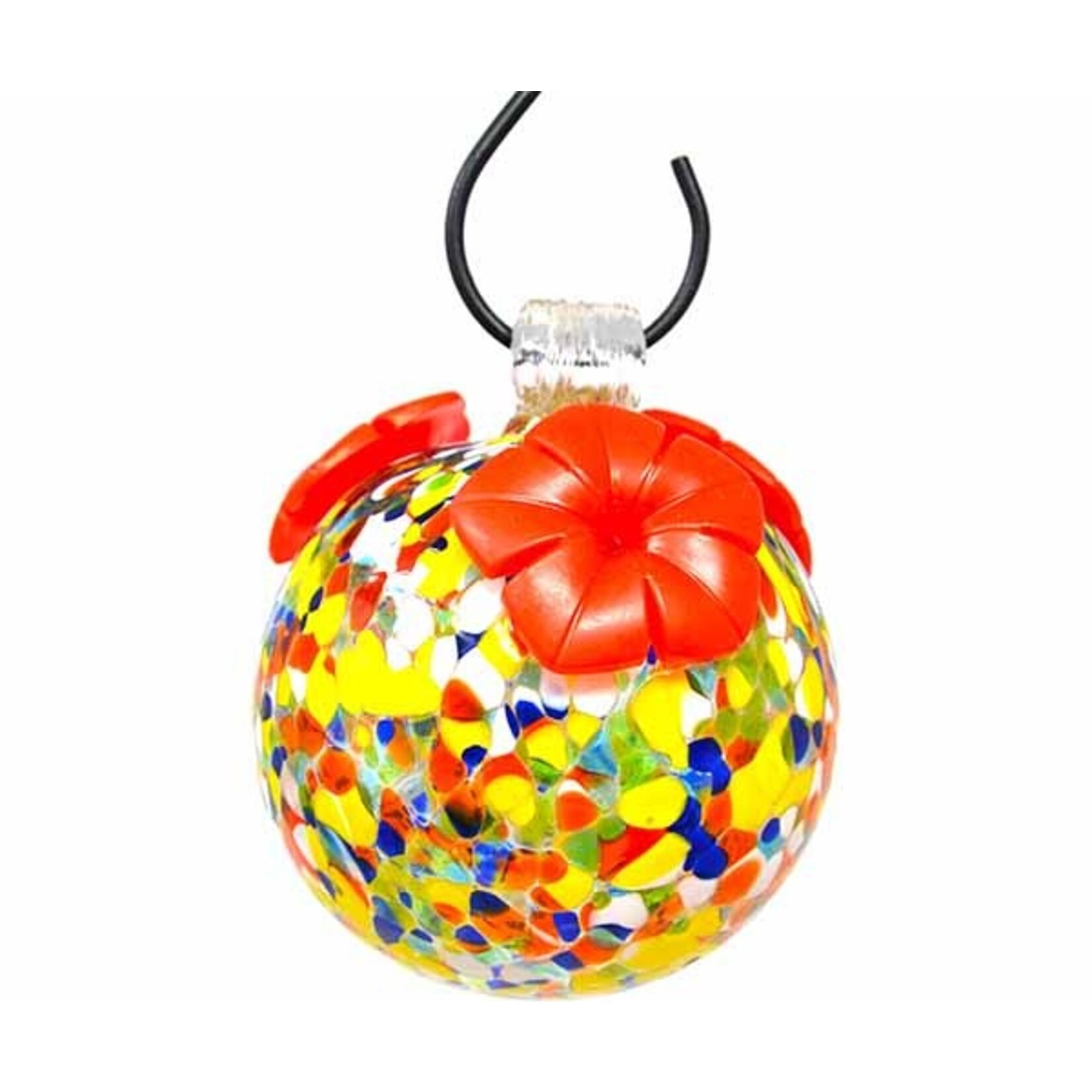 Glass Multi Colored Hummingbird Feeder