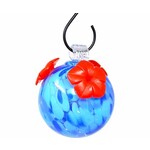 Glass Blue Hummingbird Feeder