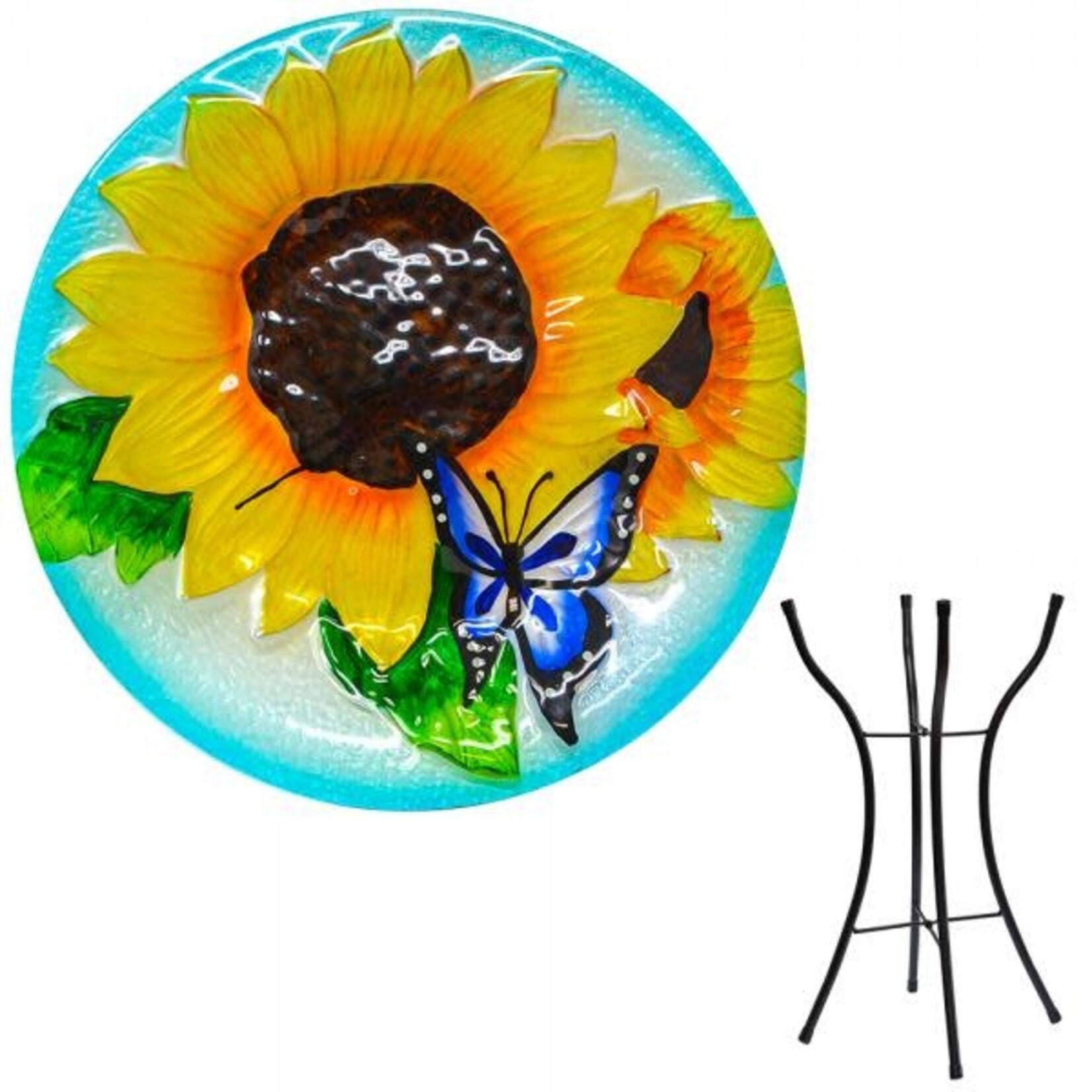 Sunflower Bird Bath with Stand