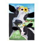 Say Cheese Cows Garden Burlap Flag