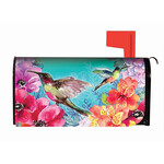 Bright Flowers  Hummingbirds Mailbox Cover