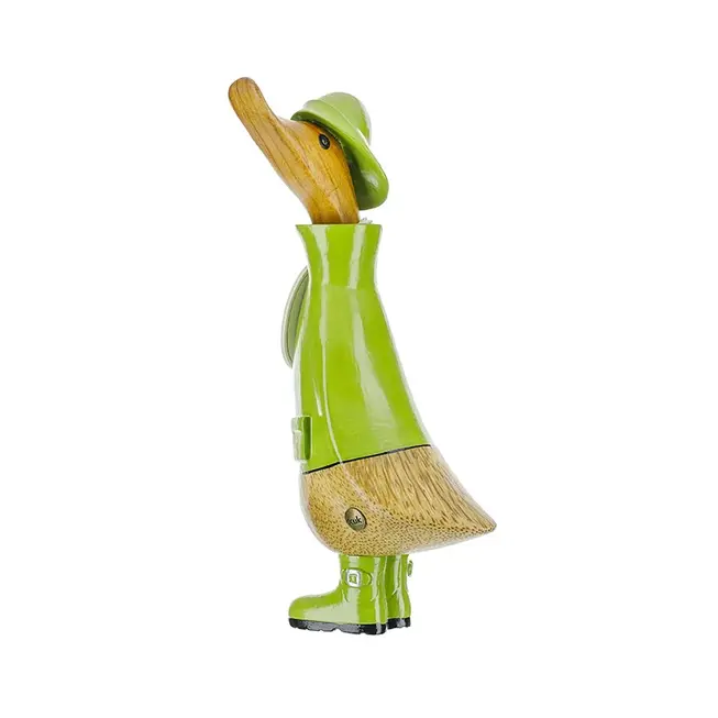 Rainy Day Duckling Green Raincoat Garden Specialties