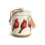 Dean Crouser Cardinals On A wire Candle With Lid