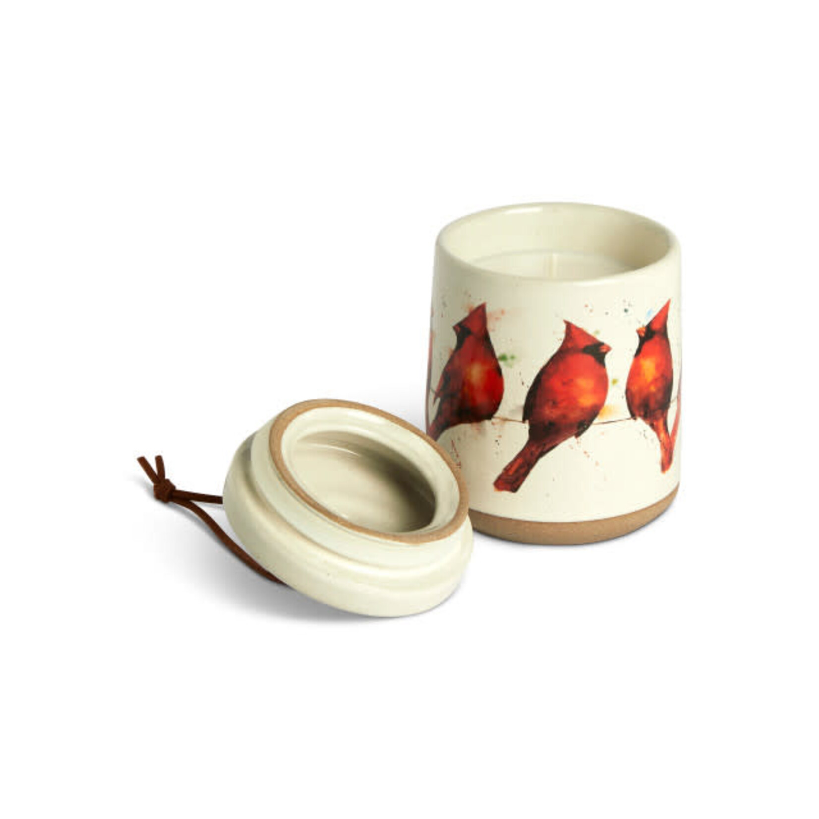 Dean Crouser Cardinals On A wire Candle With Lid