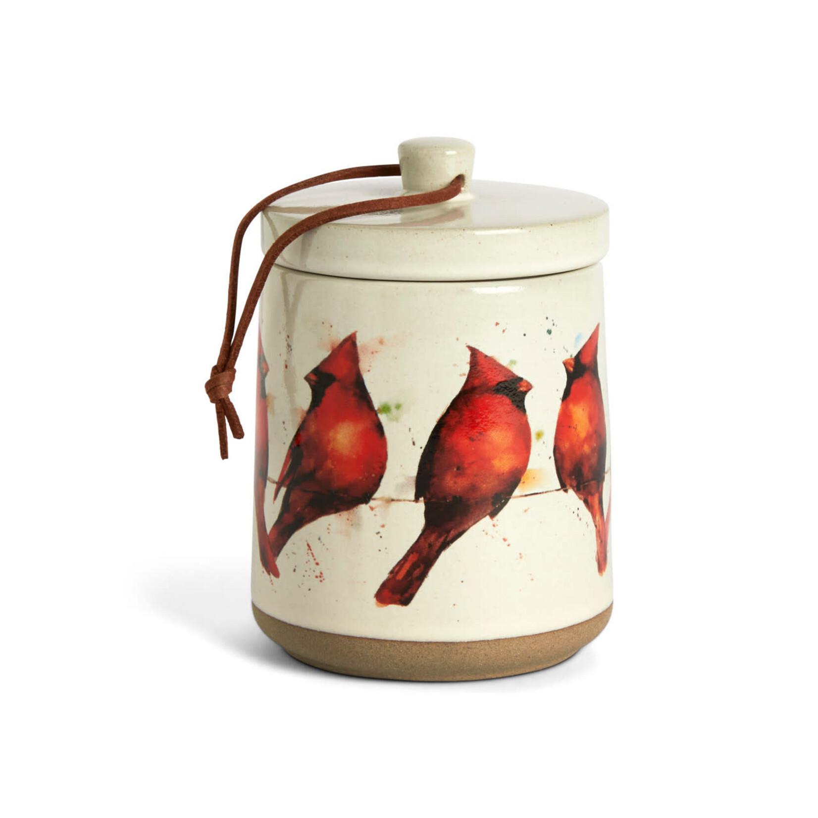 Dean Crouser Cardinals On A wire Candle With Lid