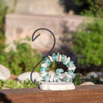 Stone & Glass Swan  Statue