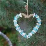 Garden Age Supply Glass and Stone Hanging Heart