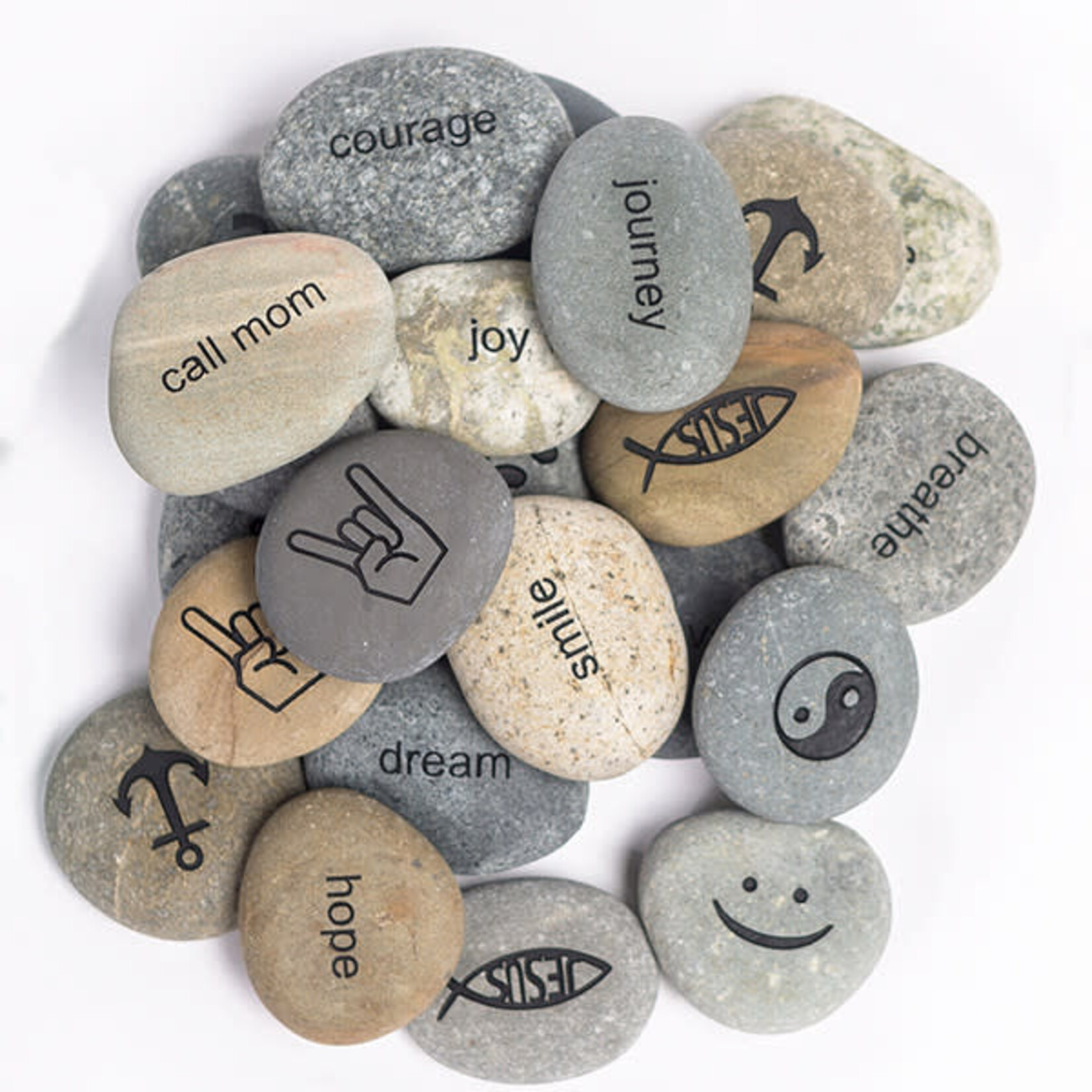Garden Age Supply Beach Pebble Pocket Stone  "#1 Daughter"