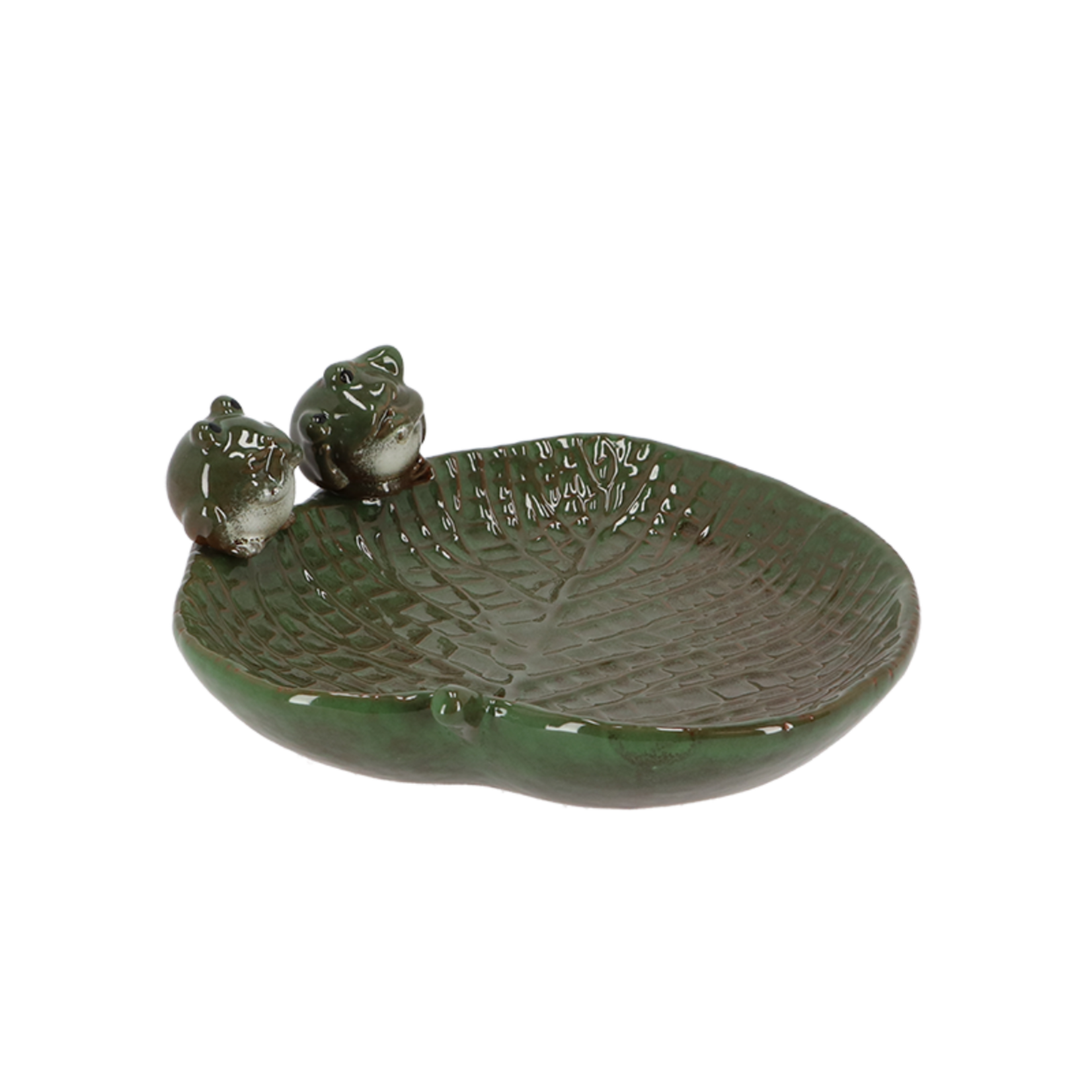 Frogs On Leaf Birdbath