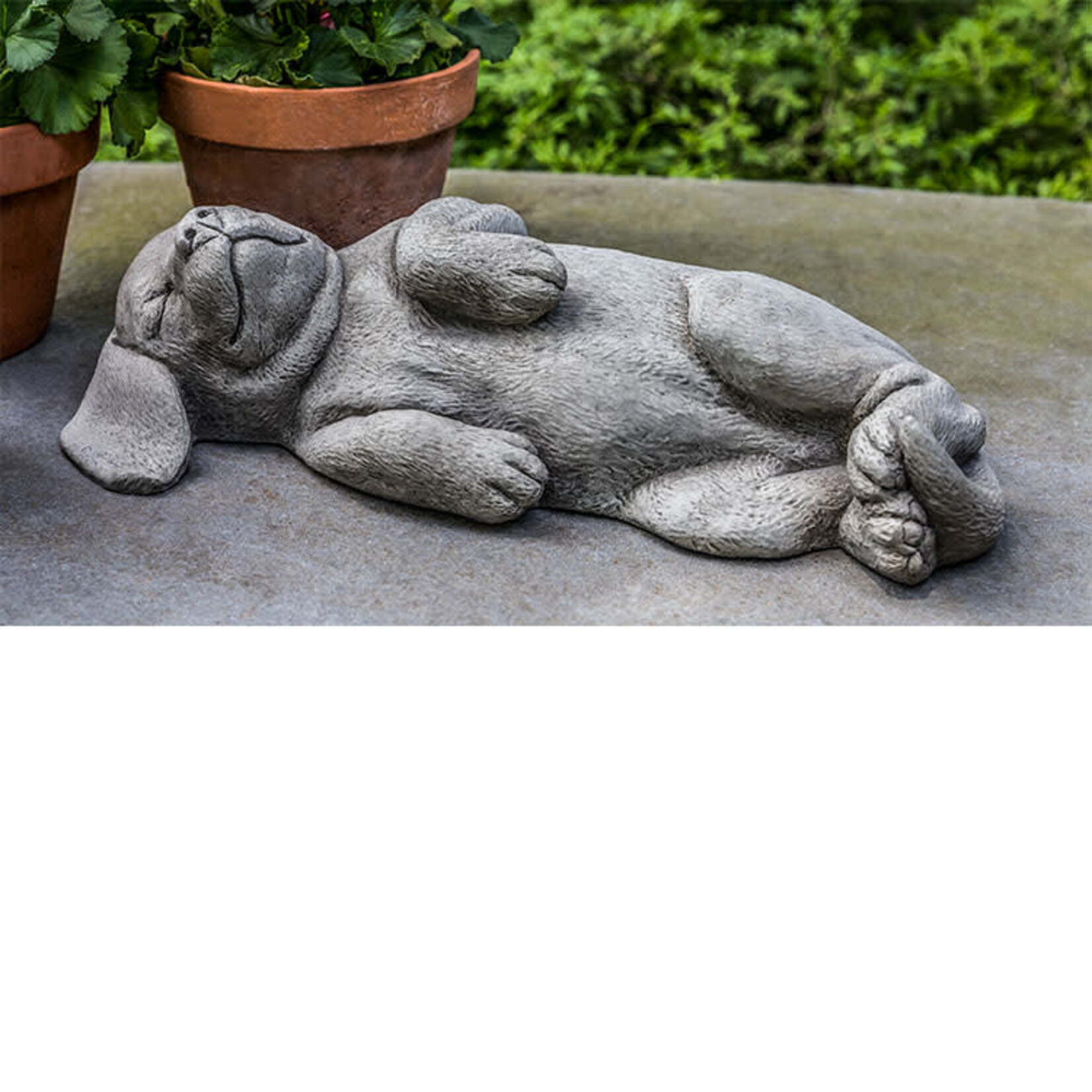 Campania Belly Rubs Sleeping Dog Statue
