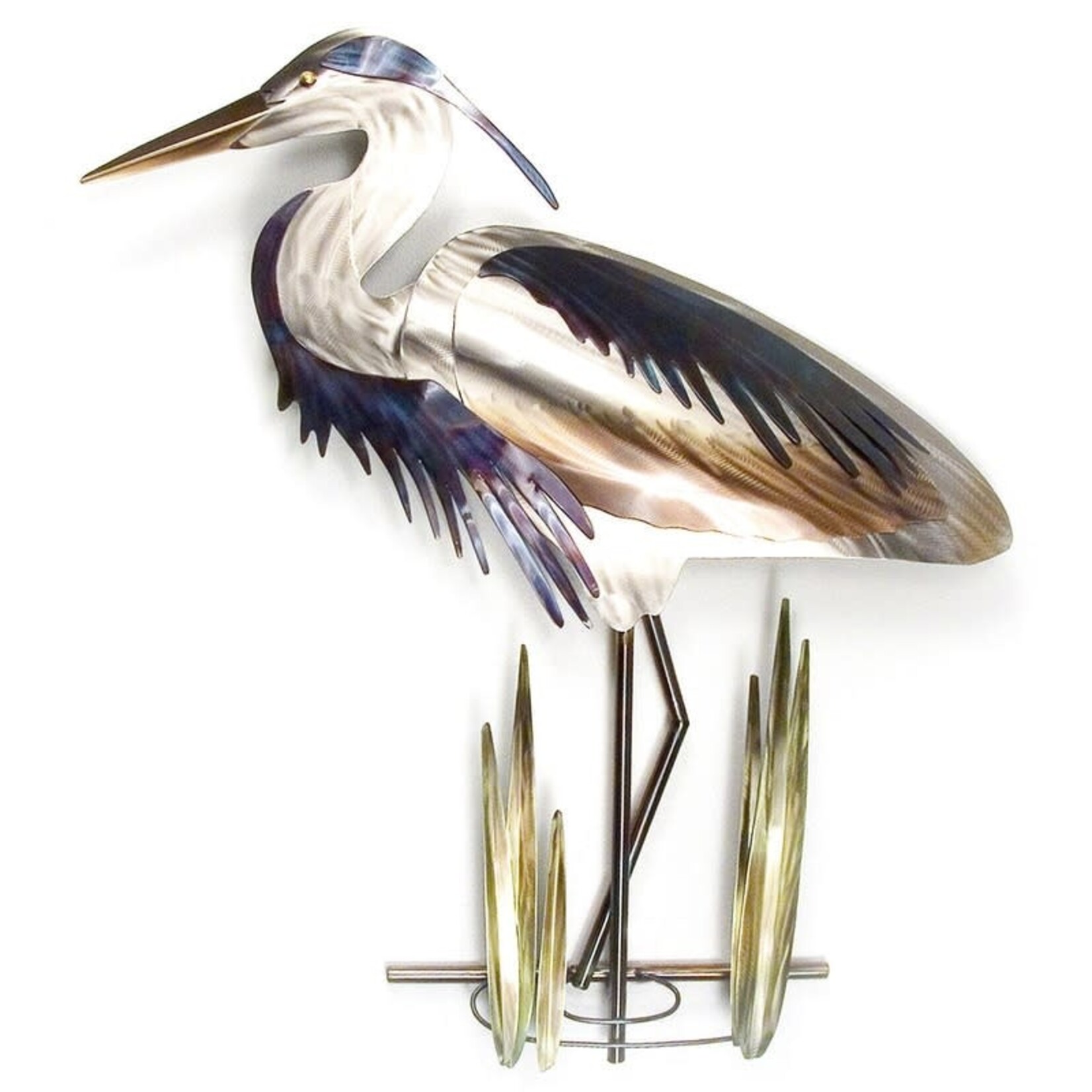 Copper Art LLC Blue Heron Head down facing left  Wall Decor