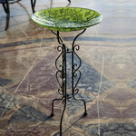Tall Bird Bath Stand (corner wall B beyond window)