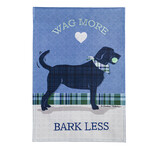 Wag More, Bark Less Garden Burlap Flag   (Pantry #1)