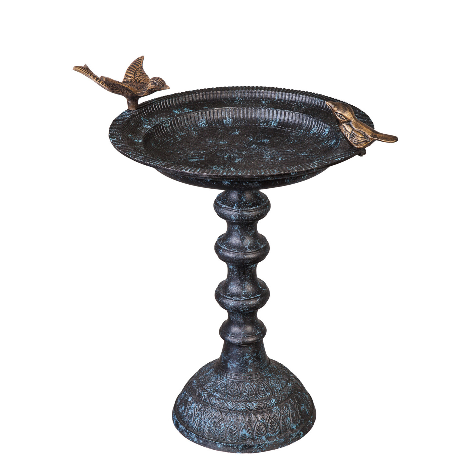 Cast Metal Bird Bath on Pedestal