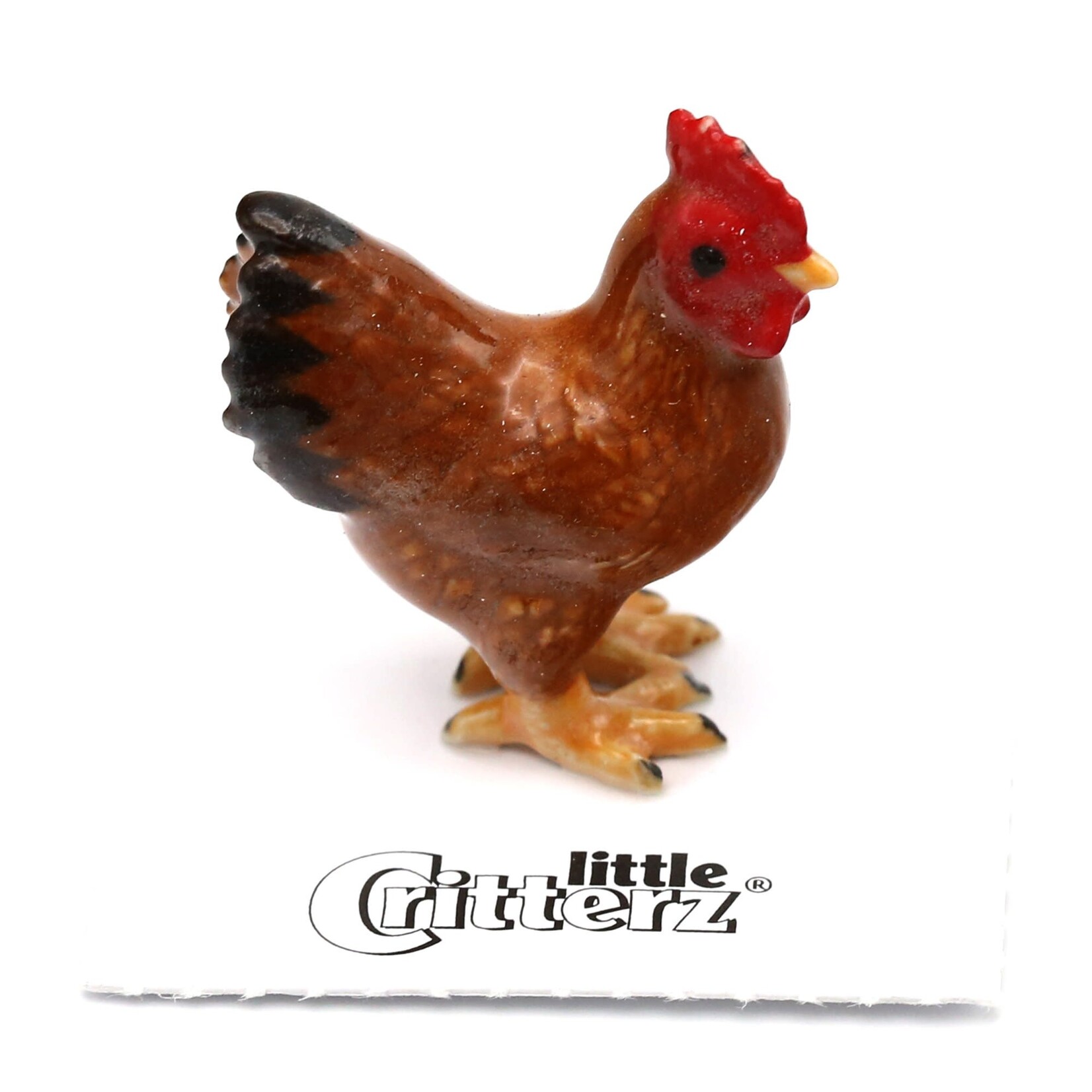 Little Critterz Hen - Red Hen Porcelain Figurine