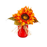Artificial Sunflower in Mason Jar Table Décor