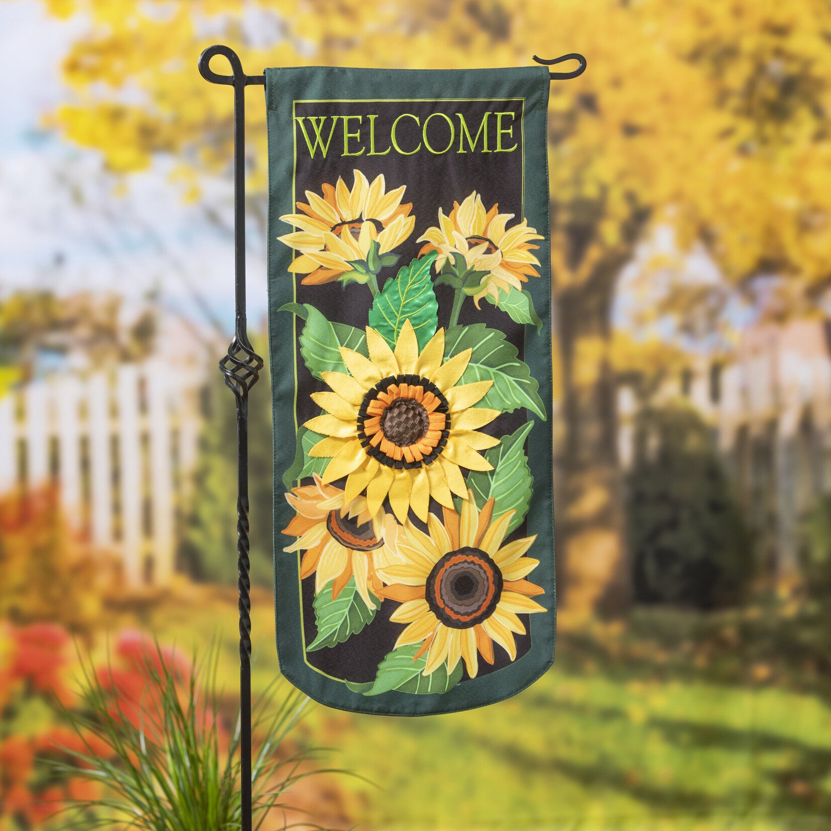 Welcome Fall Sunflower Everlasting Impressions Textile Décor