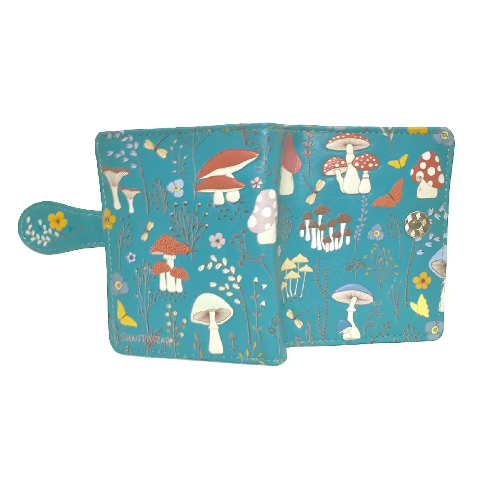 Mushroom Forest Small Wallet/Teal/with Zipper
