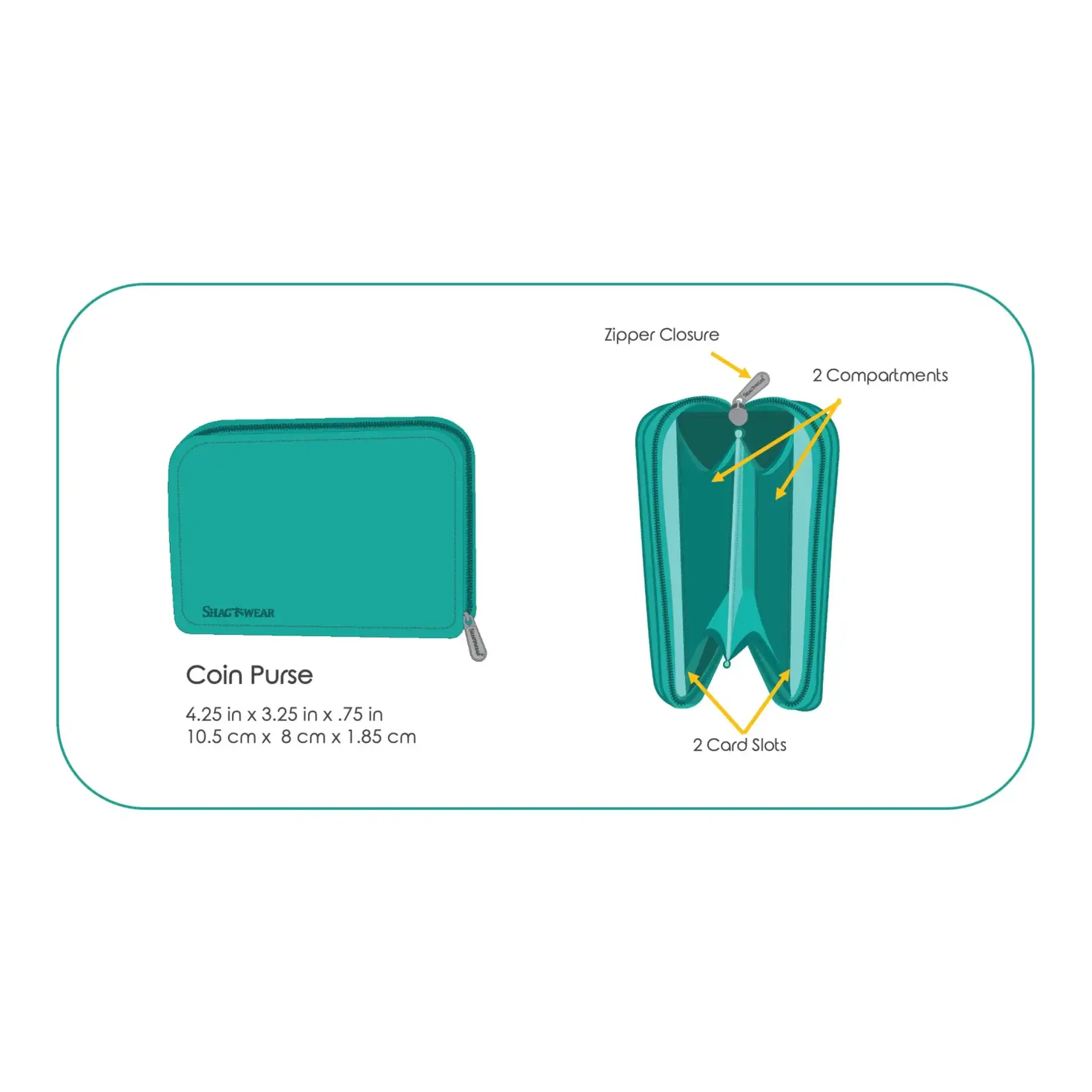 Playful Cats Coin Purse - Teal