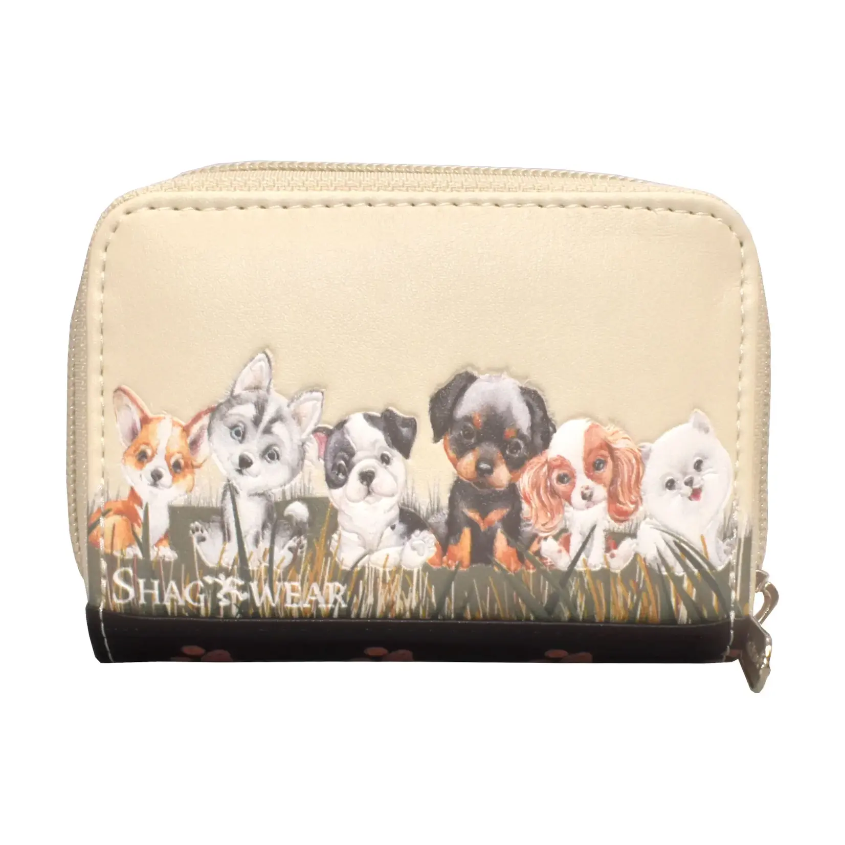Puppy Love Beige Coin Purse