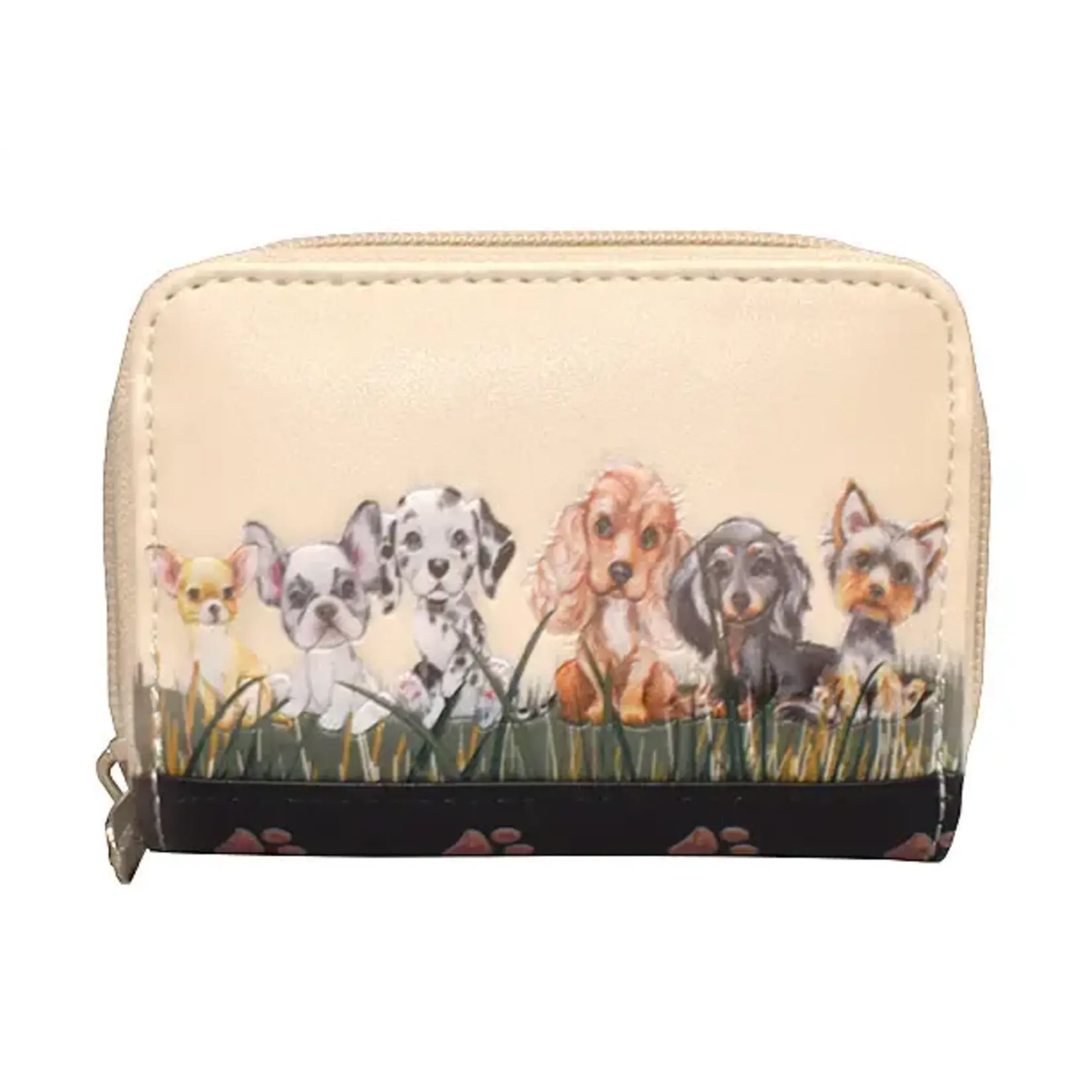 Puppy Love Beige Coin Purse