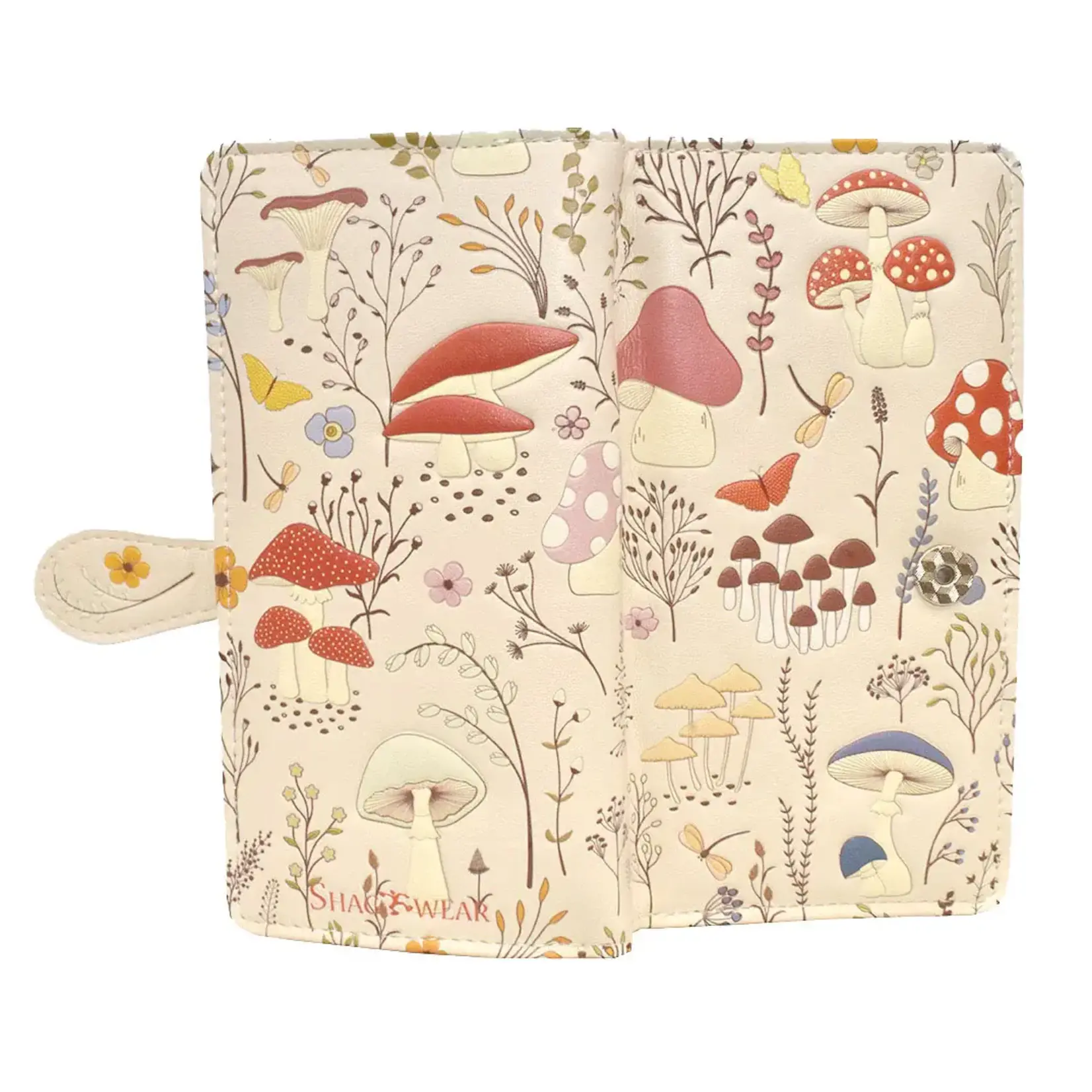 Mushroom Forest Large Wallet/Beige/w Zipper