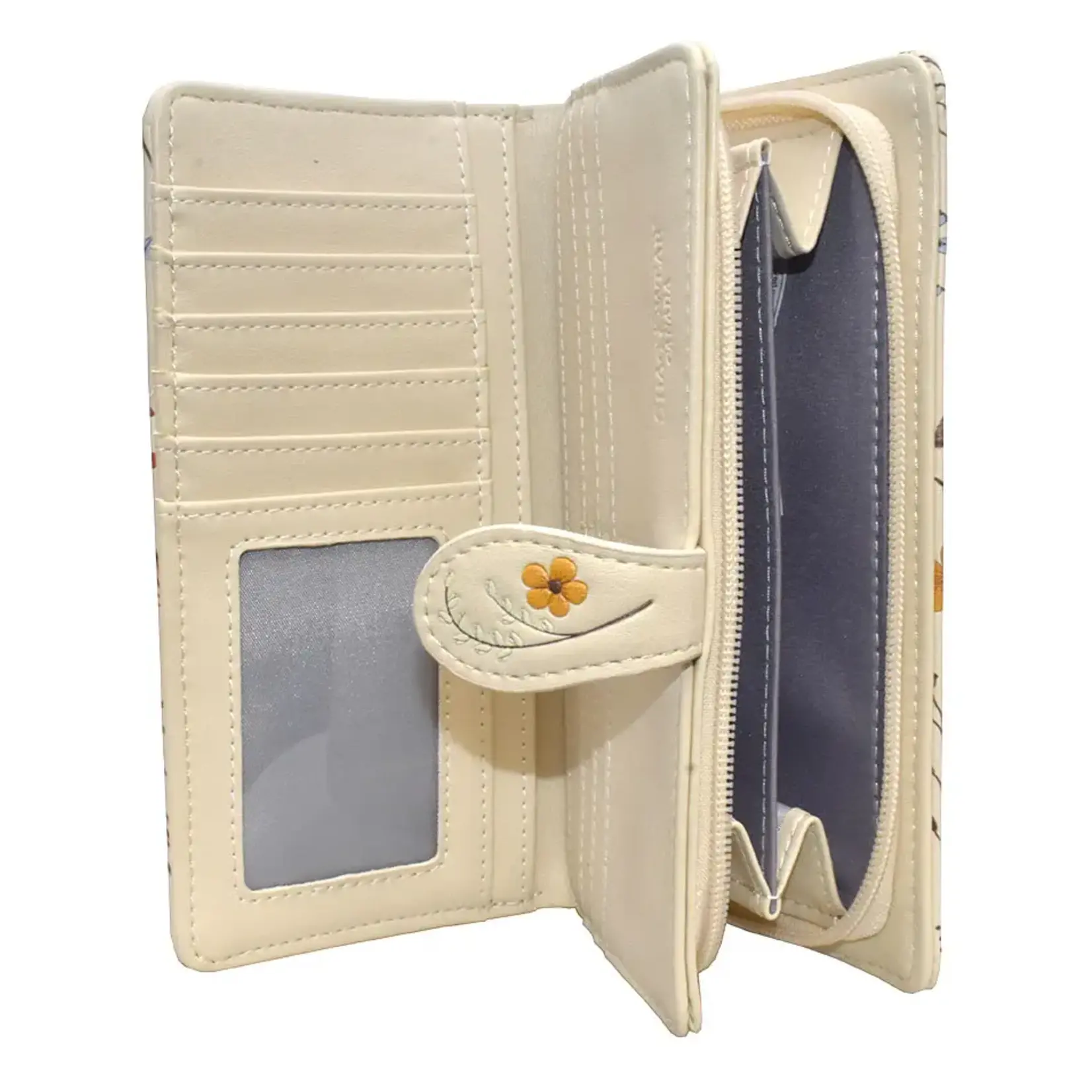 Mushroom Forest Large Wallet/Beige/w Zipper