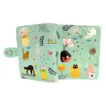 Cats in the Garden Small Wallet/Lt. Teal/with Zipper