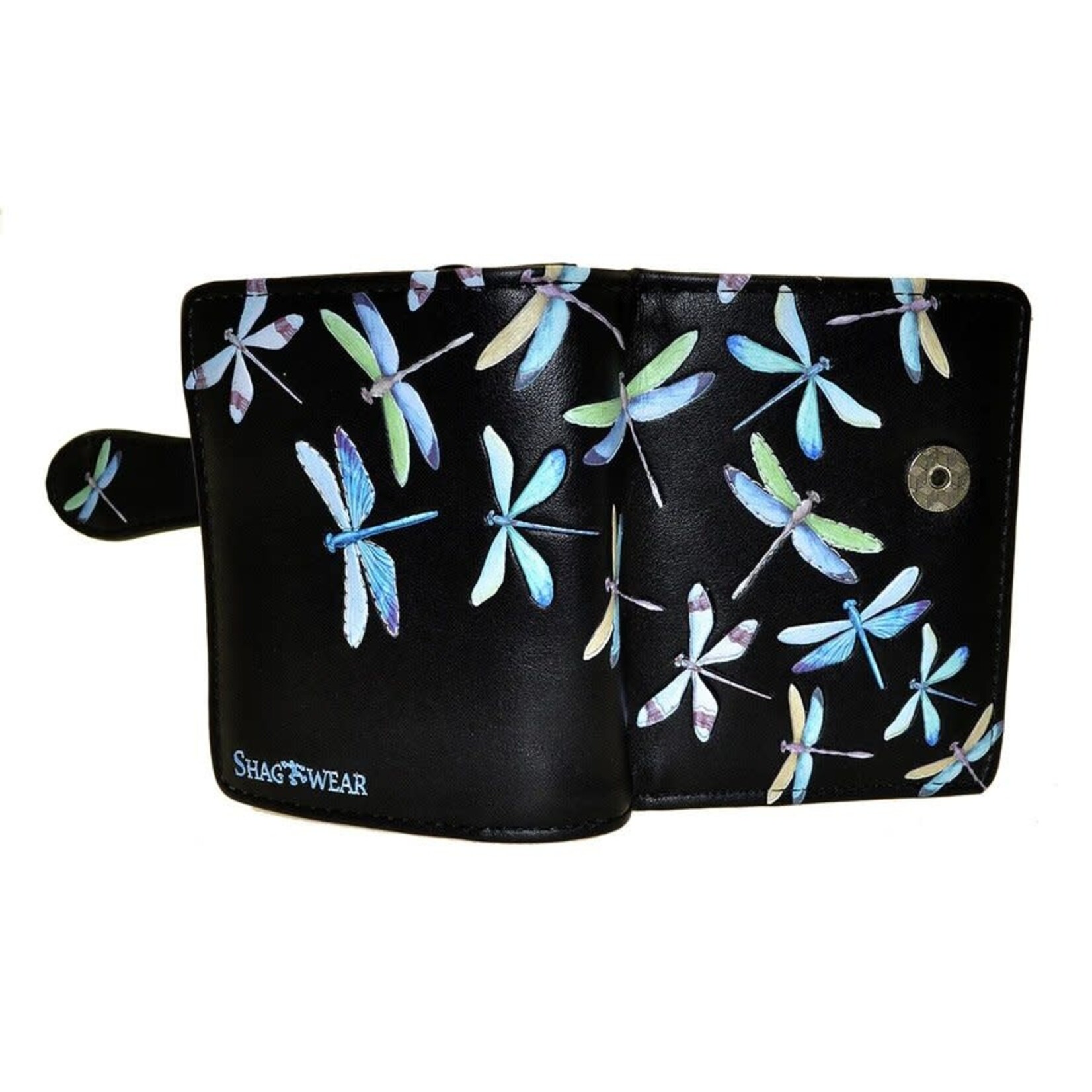 Dragonflies Small  Wallet / Black / With Zipper