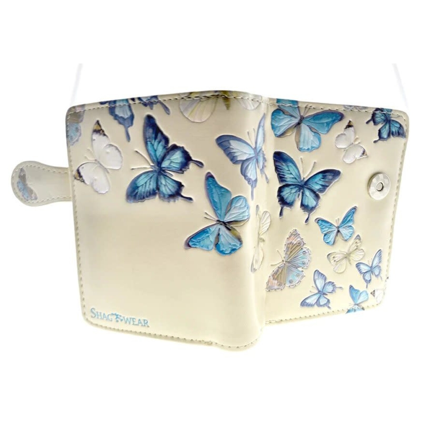 Butterflies Small  Wallet / Cream / With  Zipper