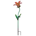 Regal Art & Gift Solar Tiger Lily Stake -  Red