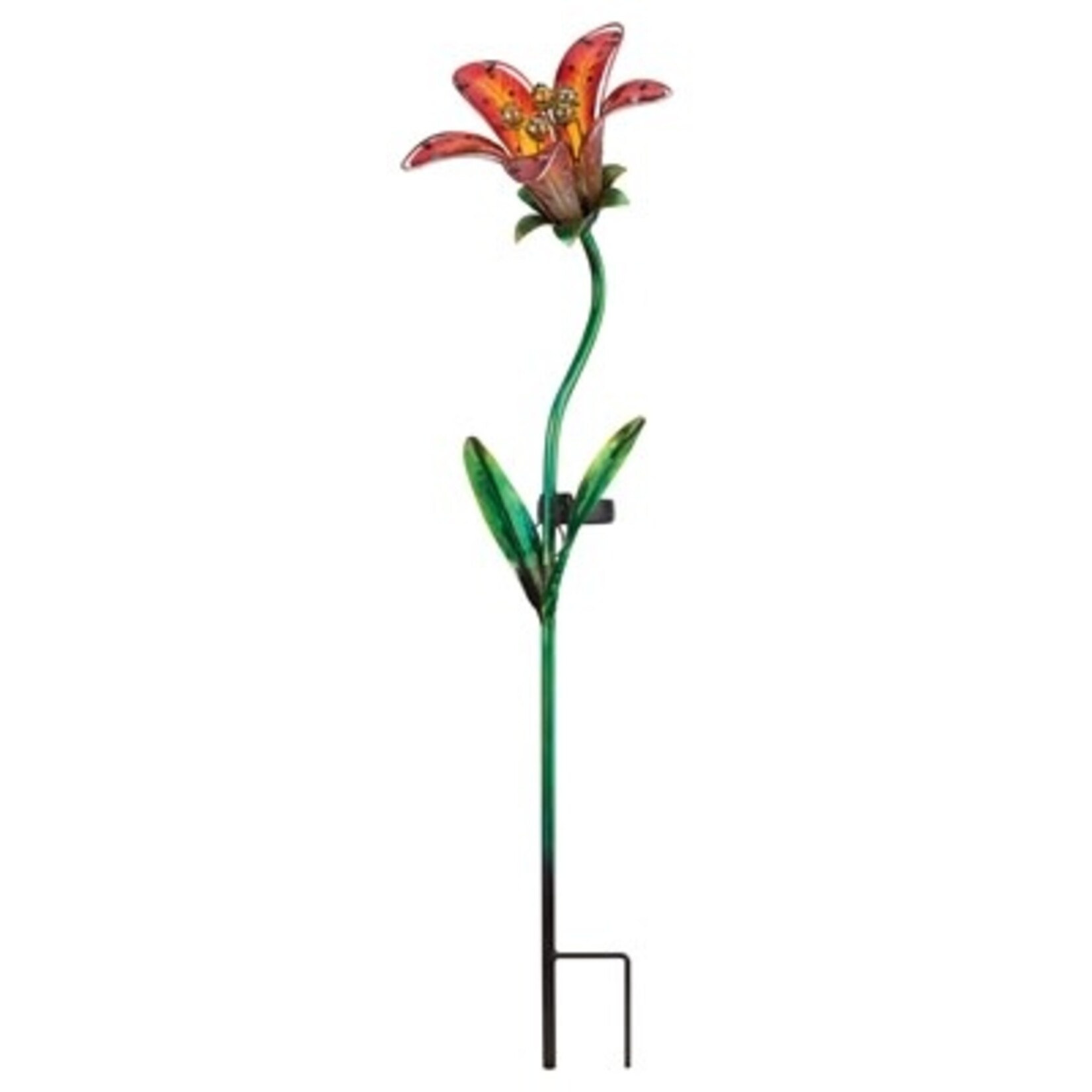 Regal Art & Gift Solar Tiger Lily Stake -  Red