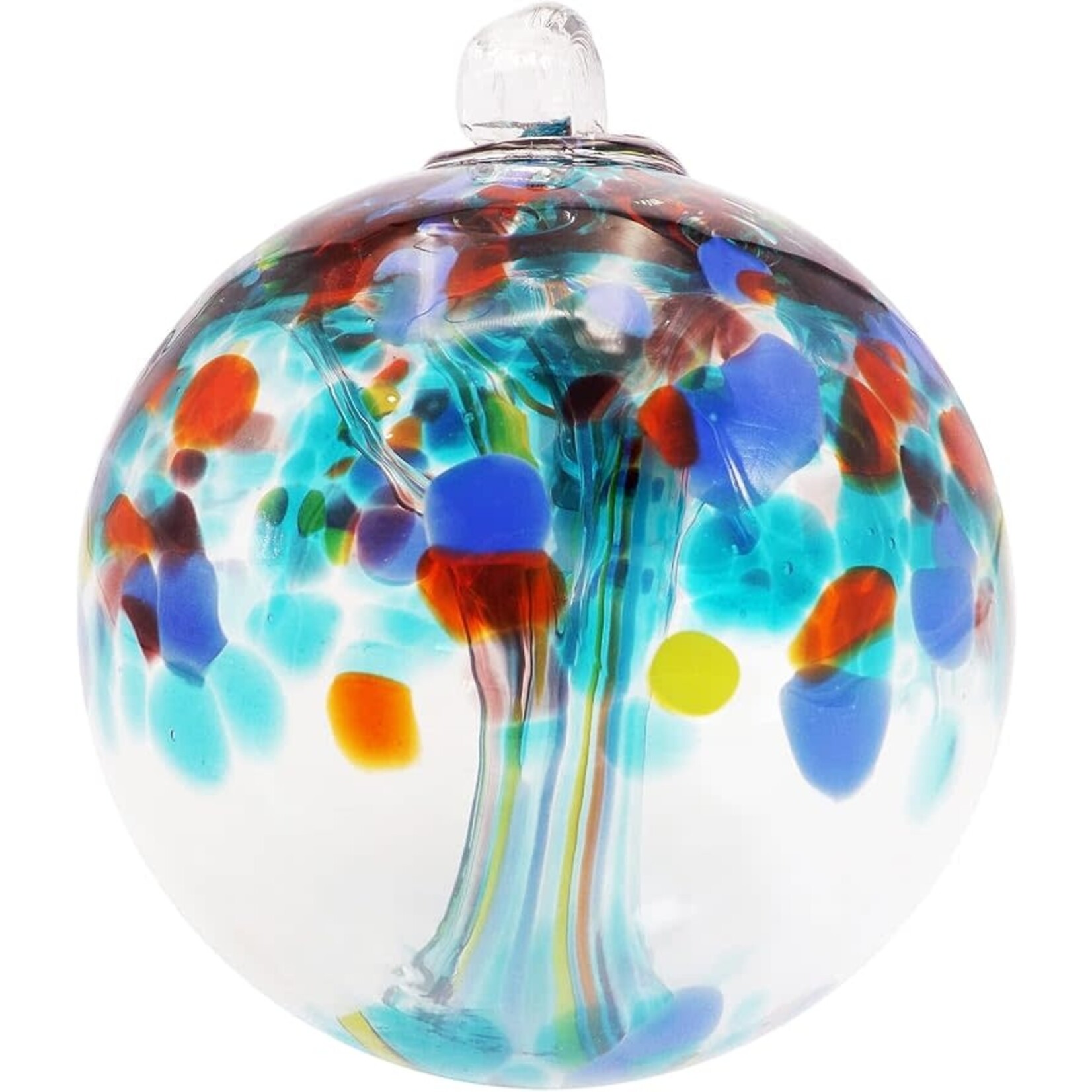Tree Of Life hand Blown Art Glass Ornament 8" -  'Devotion'