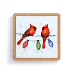 Dean Crouser Cardinals on Lightstring Cork Base Trivet (B9)