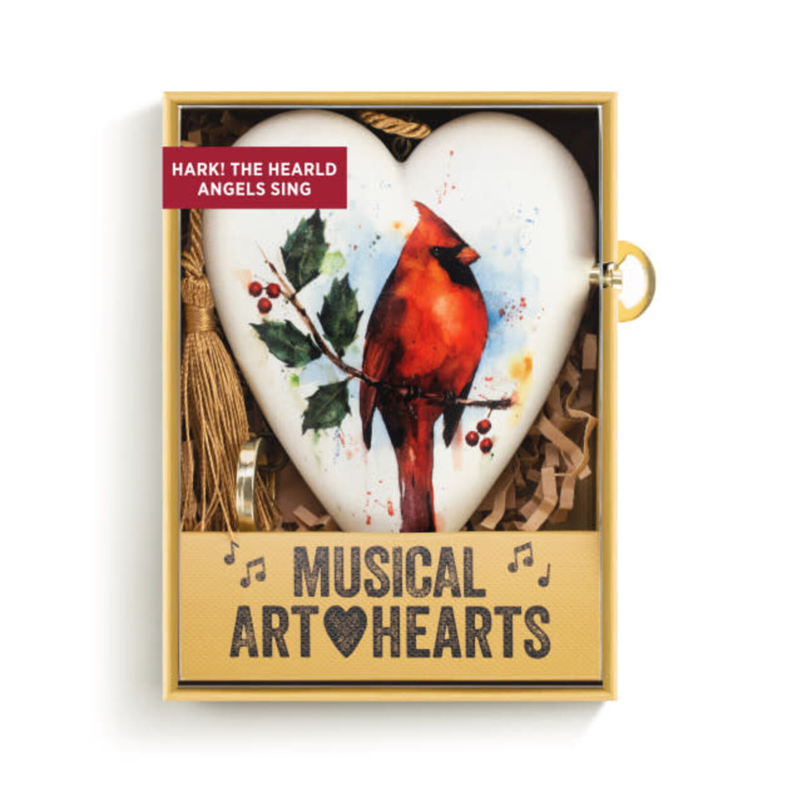 Dean Crouser Cardinal With Holly Musical Art Heart