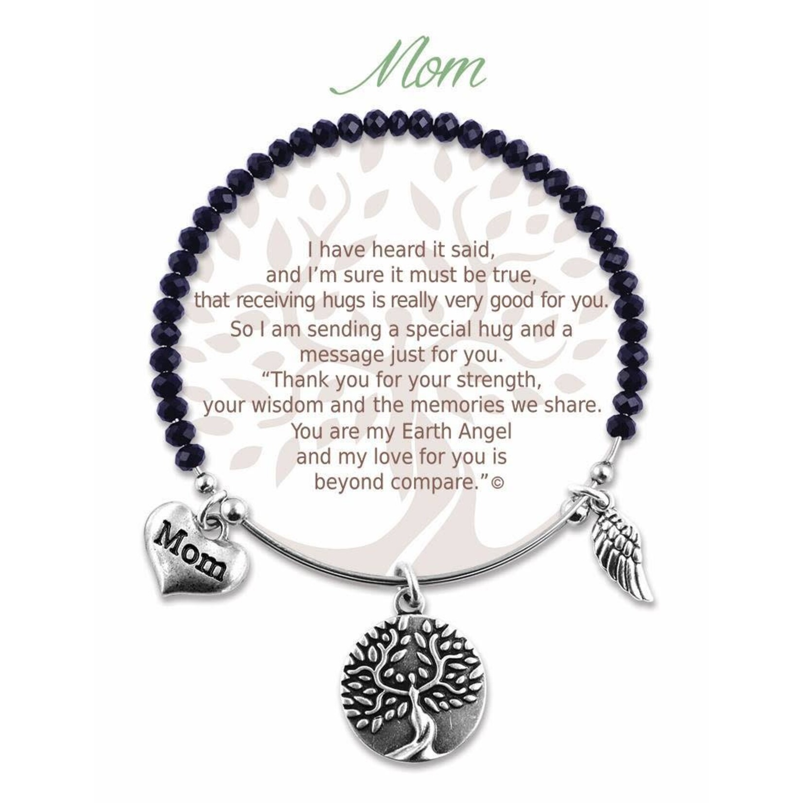 Earth Angel Black Stone Bracelet Mom