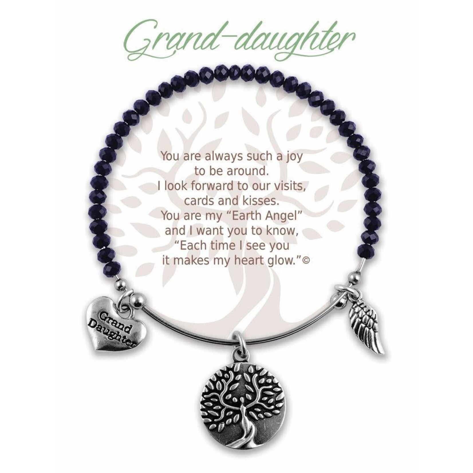 Earth Angel Black Stone Granddaughter Bracelet