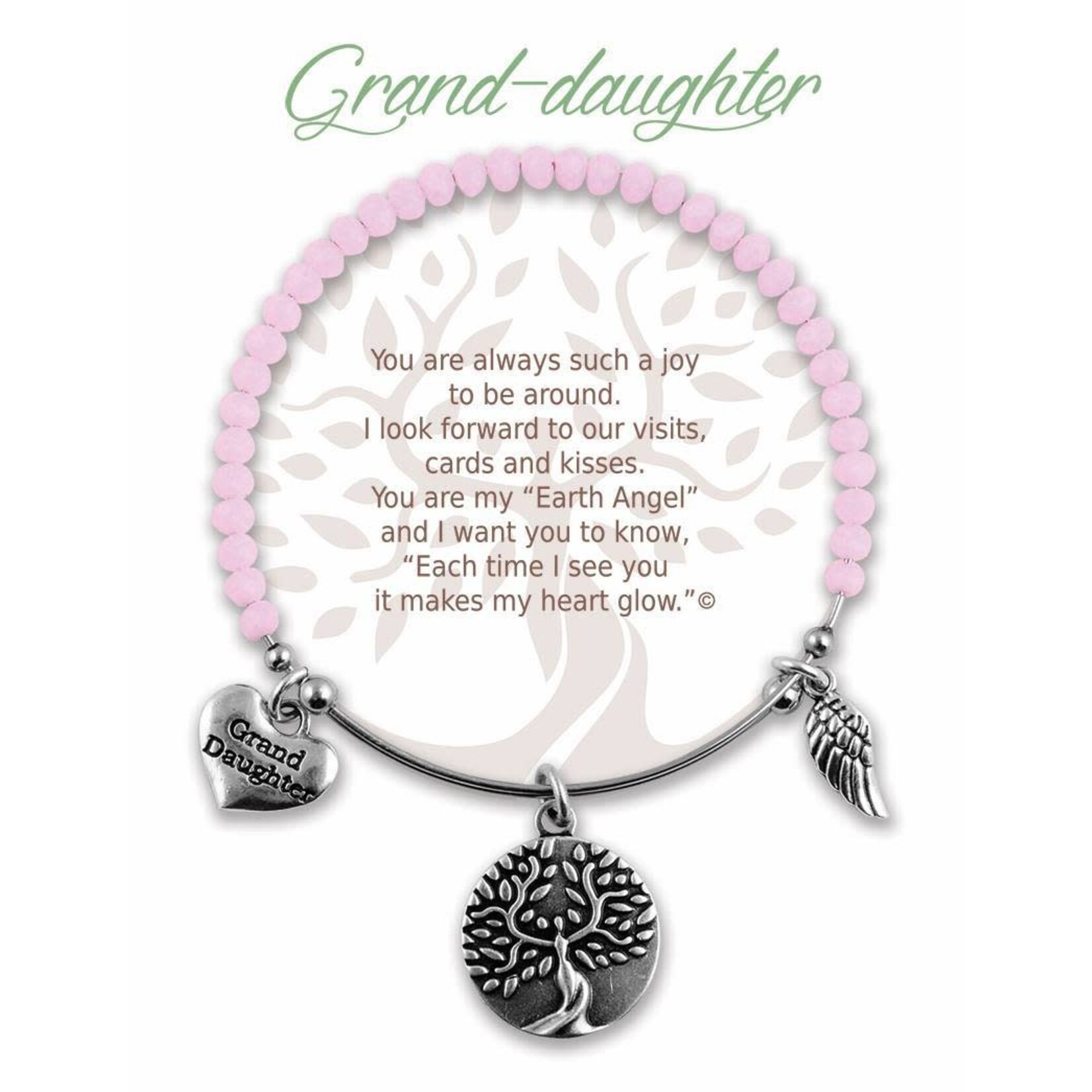 Earth Angel Pink Stone Granddaughter Bracelet