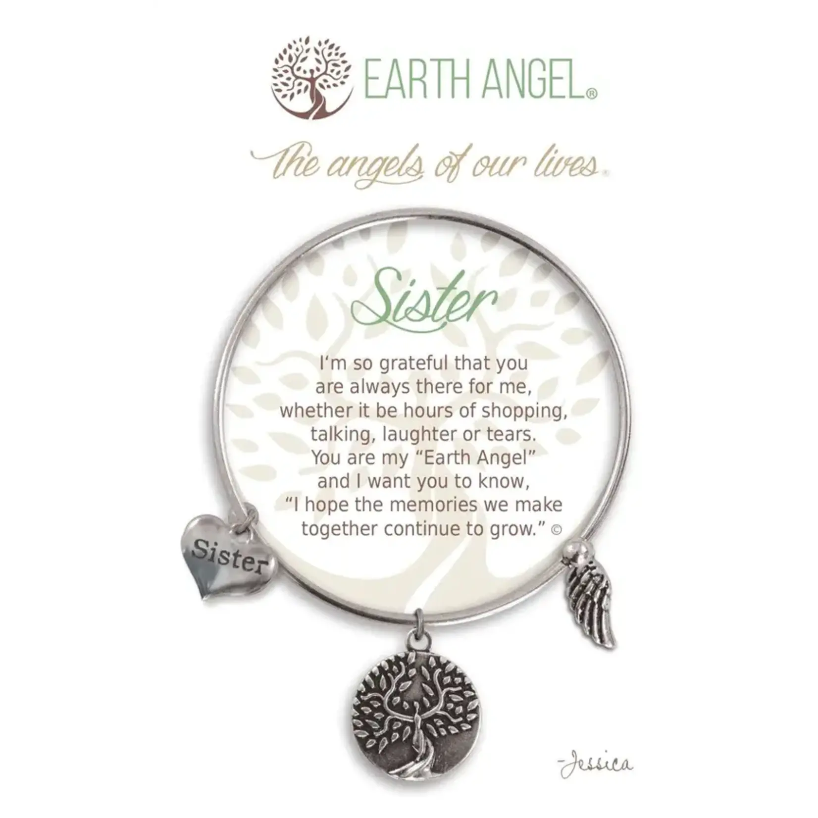 Earth Angel Bracelet Sister Silver