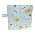 Bee & Honey Comb Lrge Wallet Lgt Blue w Zipper